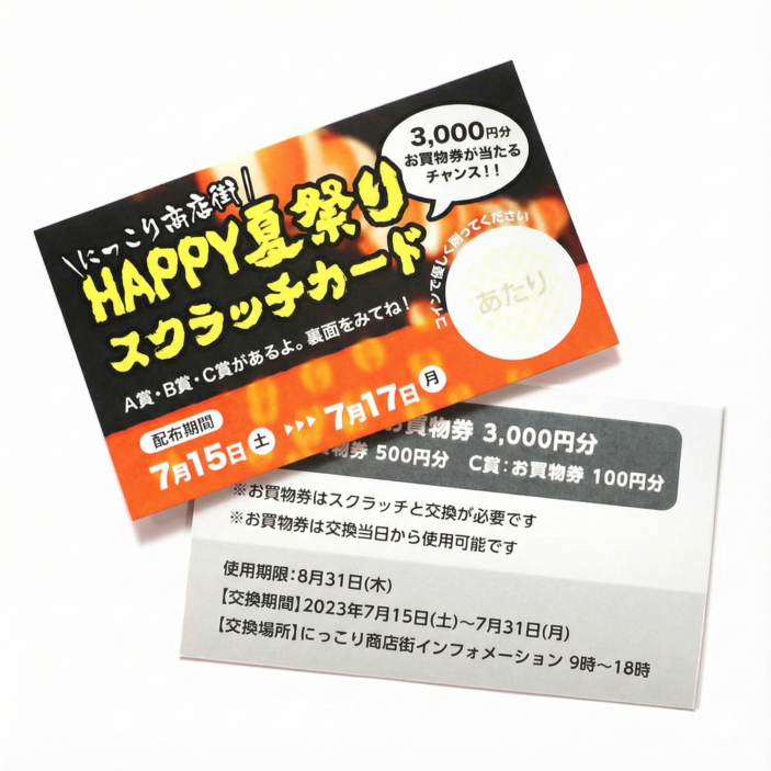 スクラッチカード100枚から印刷